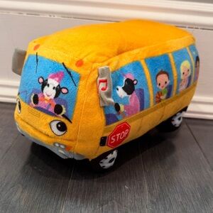 Cuddle Barn Electronic Singing Dancing Light Up Yellow Plush School Bus Toy
